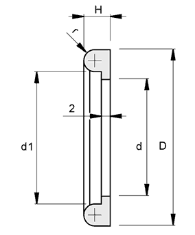 Σχέδιο ασηπτικού ο-ρινγκ για ρακόρ DIN