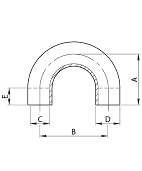 Γωνία 180&deg ανοξείδωτη τροφίμων συγκόλλησης